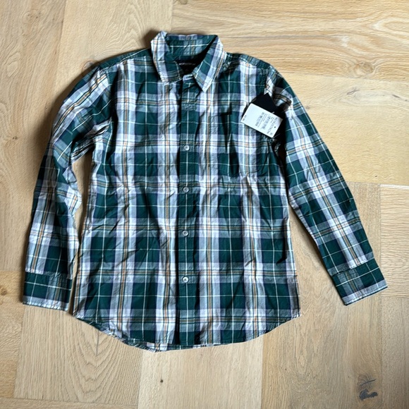 NEW WITH TAG boys Button down shirt from Nordstrom, Hunter green plaid size 8-10 - Picture 1 of 4